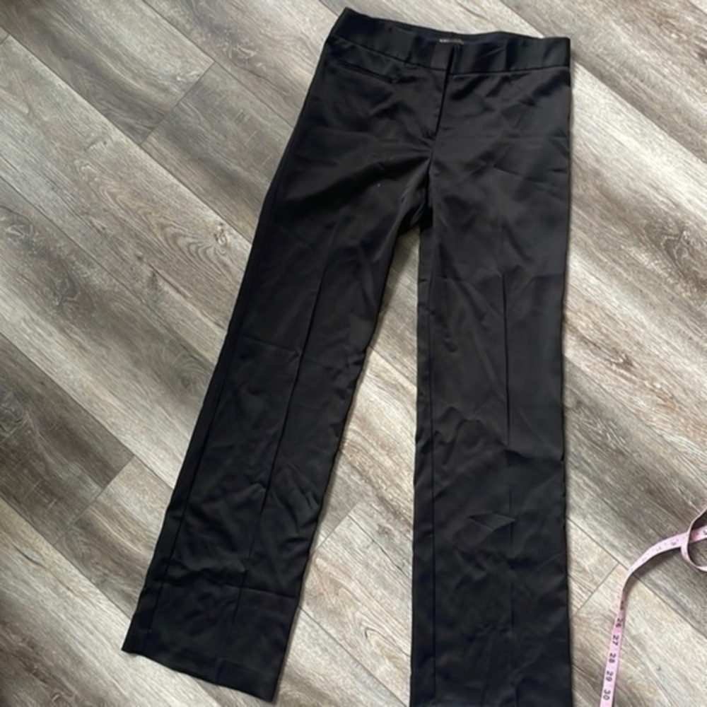 BCBGMaxAzria pants size 0 black faux satin dress slacks Career Dressy